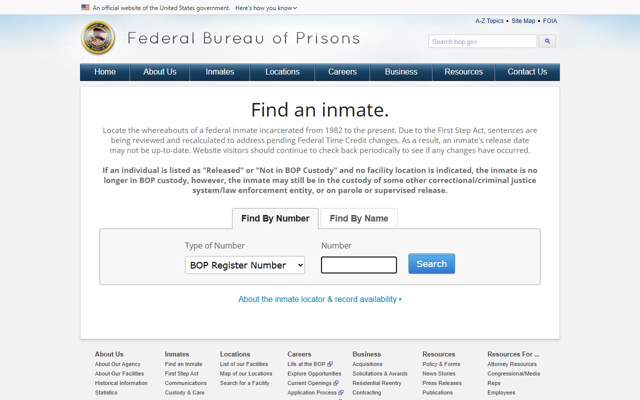 Concordia Parish jail mugshots federal BOP locator limit