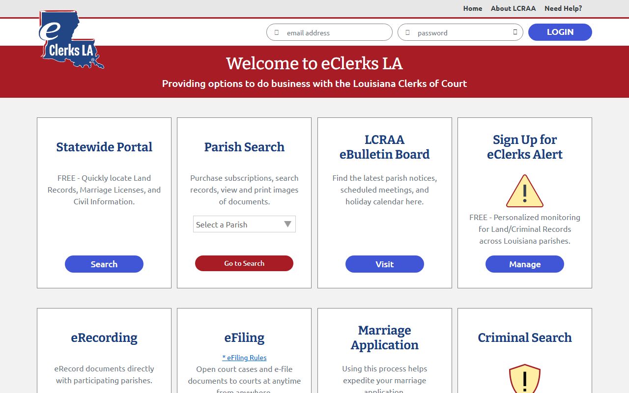 Concordia Parish court records after arrest eClerks LA portal