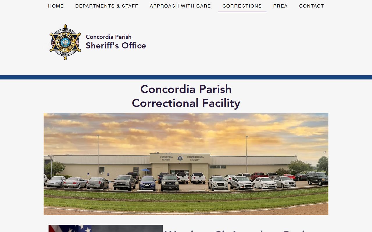 Concordia Parish Correctional Facility roster and facility listing from sheriff corrections page